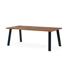 Exxet matbord 210 cm oljad ek, svart utställda ben
