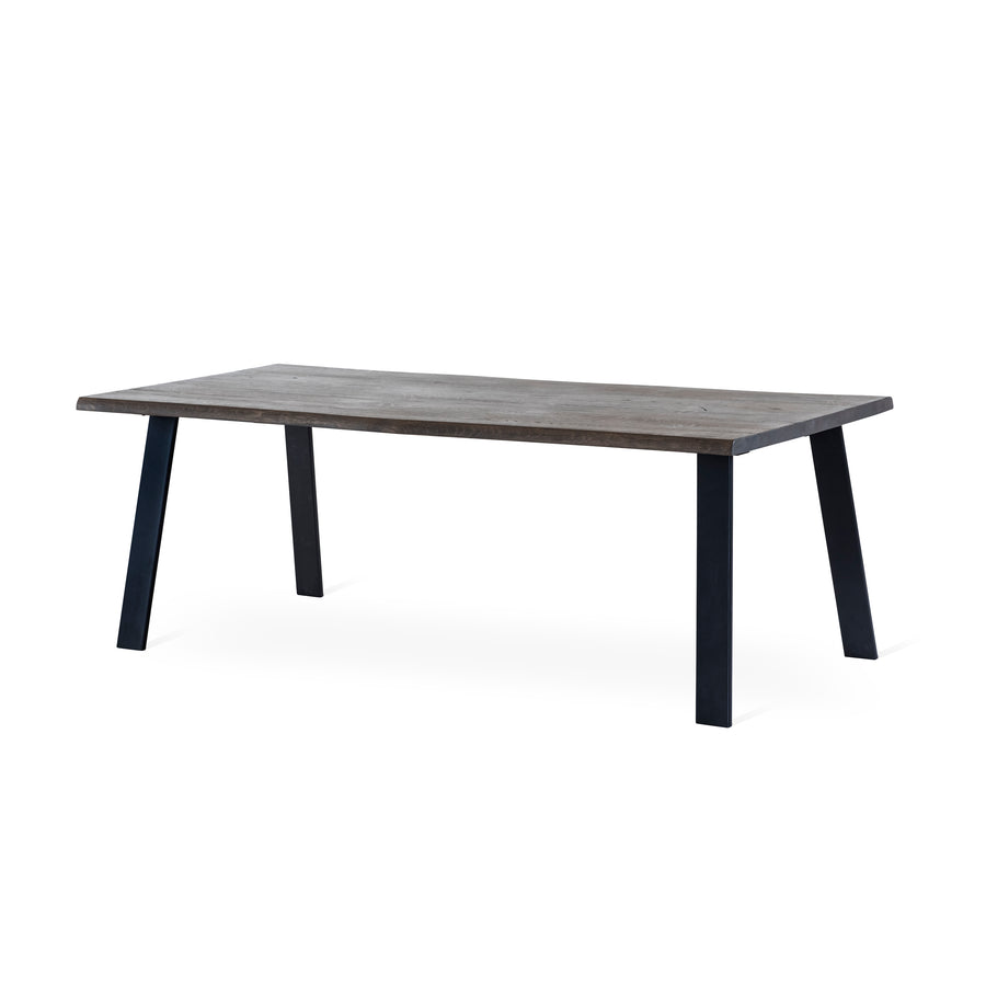 Exxet matbord 210 cm smoked ek, svart utställda ben