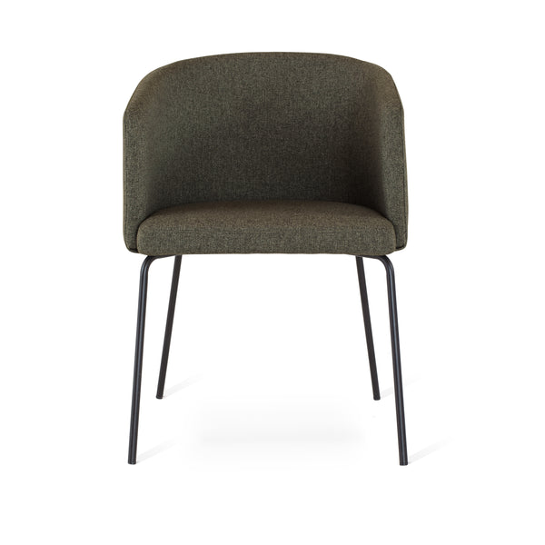 Fab stol tyg Agnes brun/ben svart metall