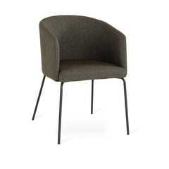 Fab stol tyg Agnes brun/ben svart metall