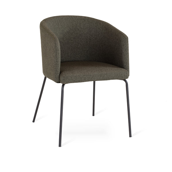 Fab stol tyg Agnes brun/ben svart metall