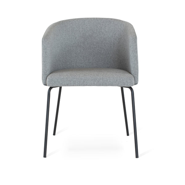 Fab stol tyg Agnes grå/ben svart metall