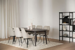 Filippa matbord runt 120/165 mörkbrun ek