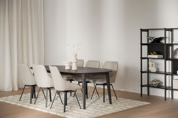 Filippa matbord runt 120/165 mörkbrun ek