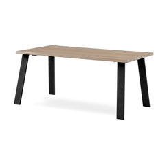 Fleet matbord 160 cm vitoljad ek, svart utställda ben