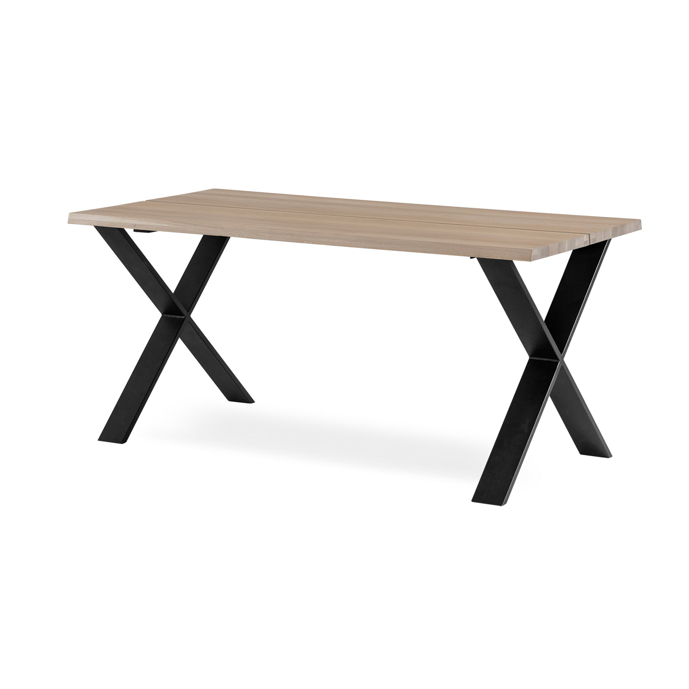 Fleet matbord 160 cm vitoljad ek, svart X-ben