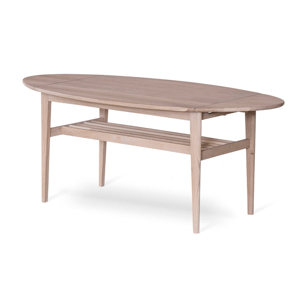 Flip soffbord 90x69 cm hängklaffar vitoljad ek