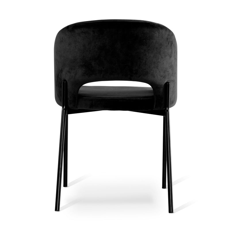 Gap stol svart sammet svart metallunderrede 2-pack