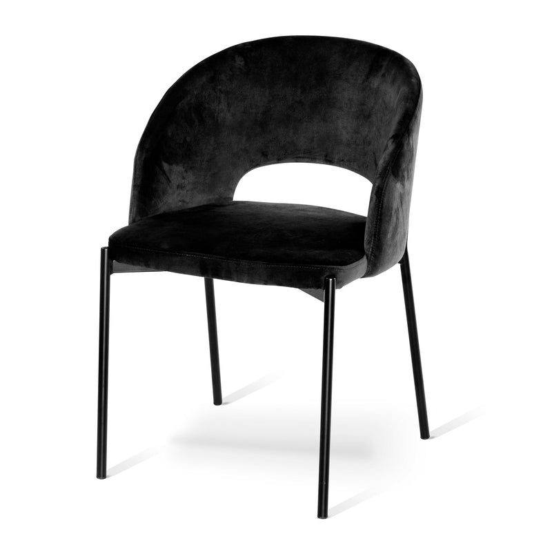 Gap stol svart sammet svart metallunderrede 2-pack
