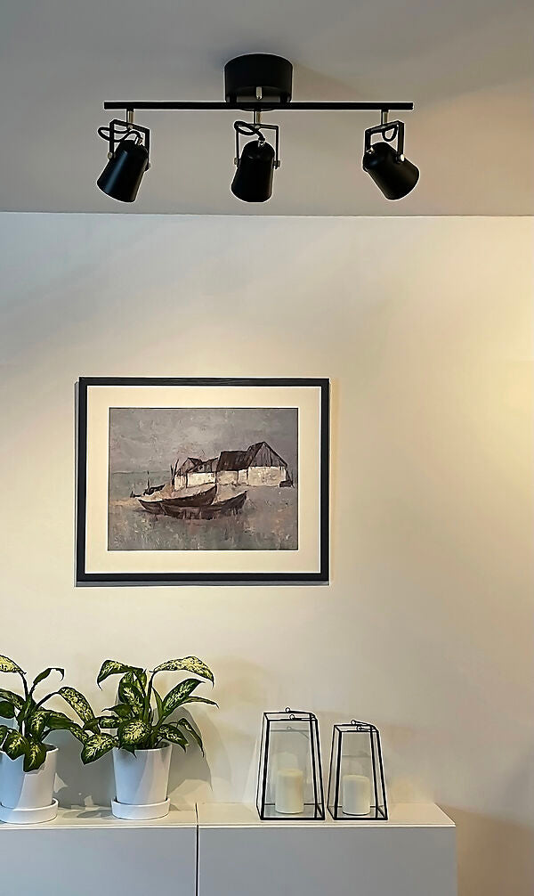 Metz takspot 3:a rak svart /matt mässing