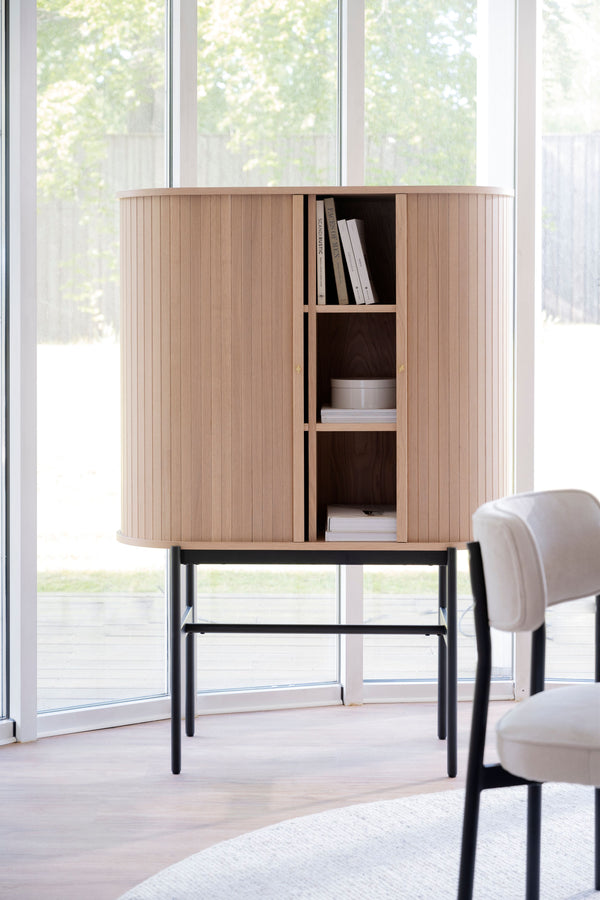 Haddington skåp 102 vitpigment ek/svart met