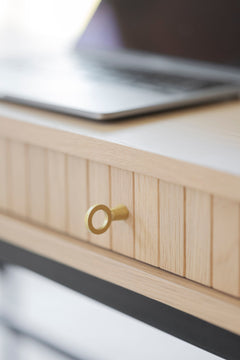 Haddington avlastningsbord 142 vitpigm. ek/svart