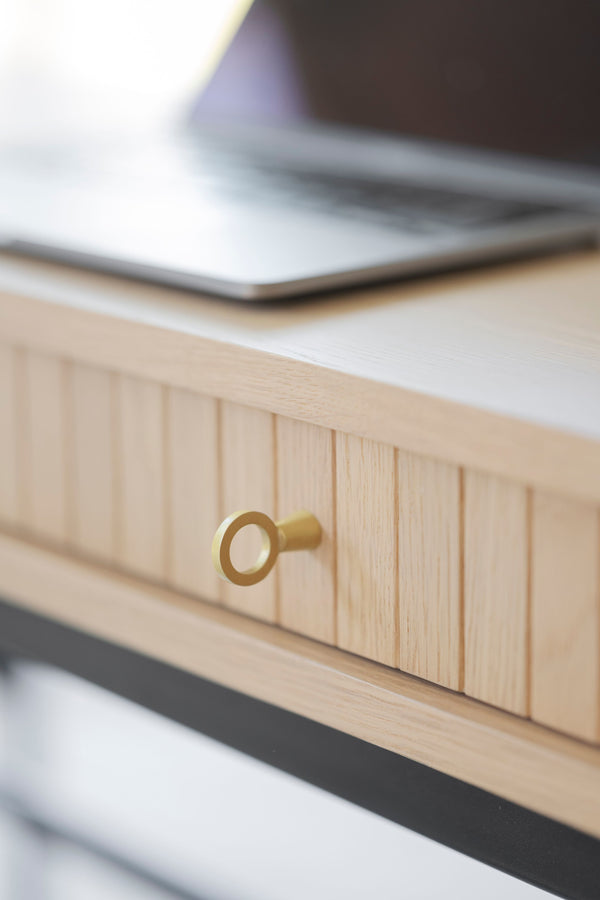 Haddington avlastningsbord 142 vitpigm. ek/svart