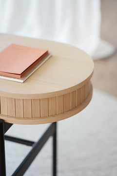 Haddington avlastningsbord 142 vitpigm. ek/svart