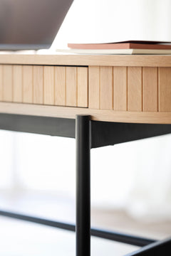 Haddington avlastningsbord 142 vitpigm. ek/svart