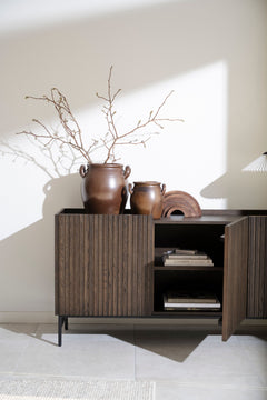 Halifax sideboard 160 brun ek/svart metall