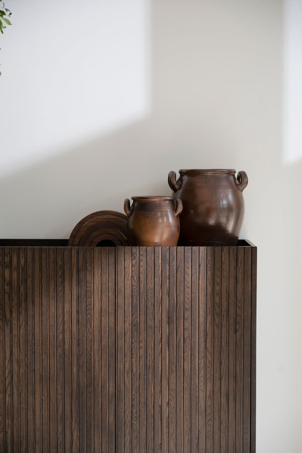 Halifax skåp 100 brun ek/svart metall