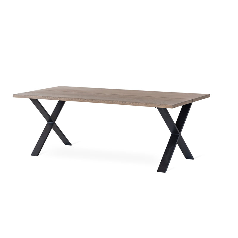 Hope matbord 210 cm gråbetsad ek, svart X-ben