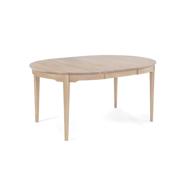 Hovdala matbord Ø 115 2 ilägg vitoljad ek