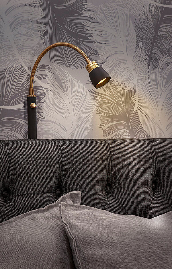 Eketorp sänglampa svart/matt mässing