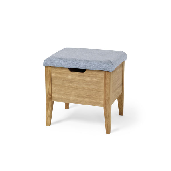Klinte bänk 45 cm oljad ek med tyg Chelsea ljusgrå