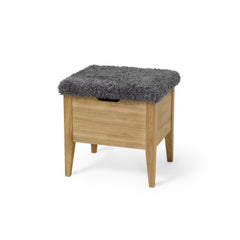 Klinte bänk 45 cm oljad ek med fårpäls