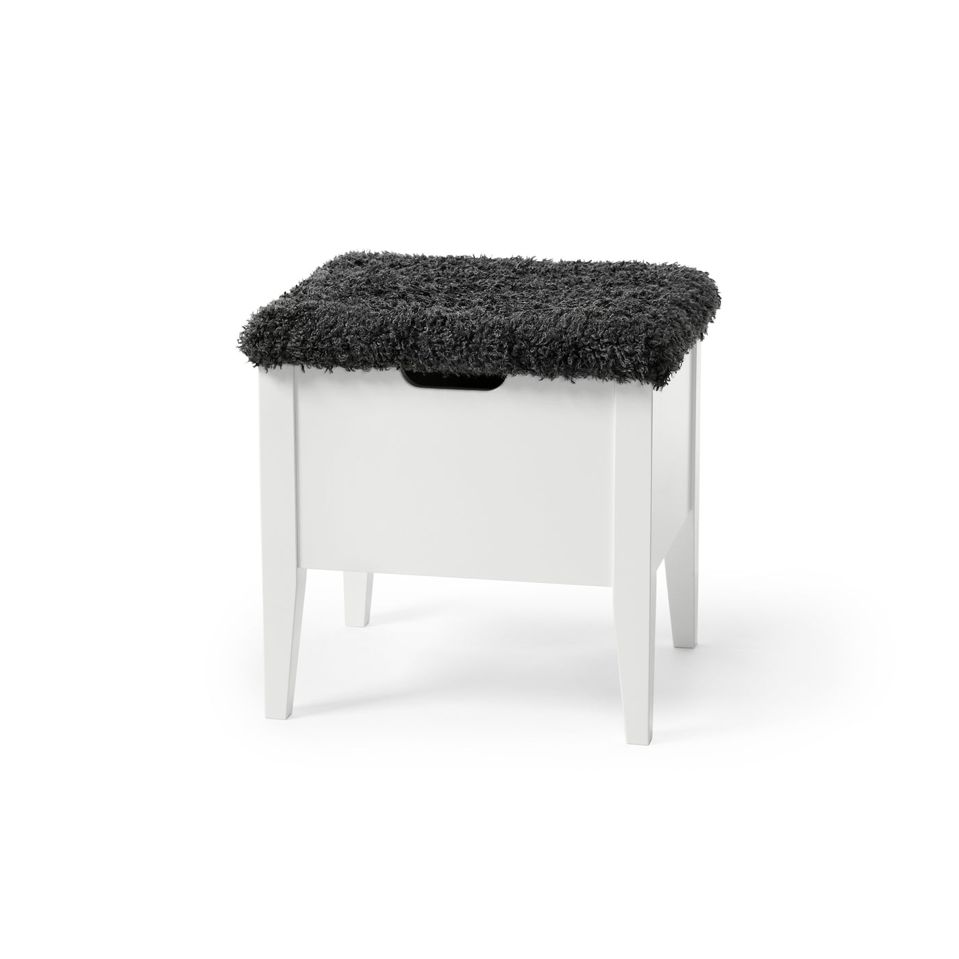 Klinte bänk 45 cm vitlack med fårpäls