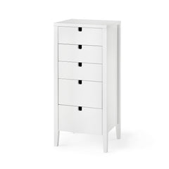 Klinte byrå 5 lådor mdf vitlack björk