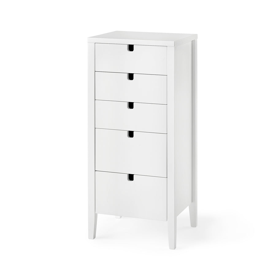 Klinte byrå 5 lådor mdf vitlack björk