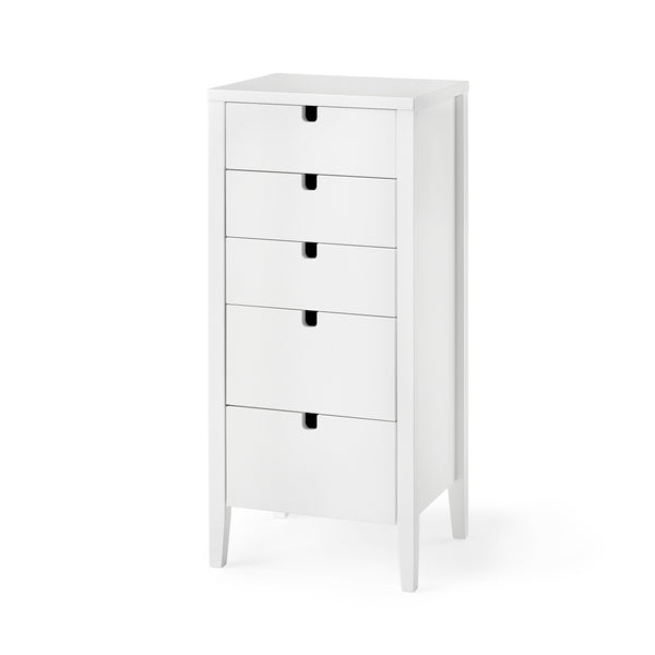 Klinte byrå 5 lådor mdf vitlack björk