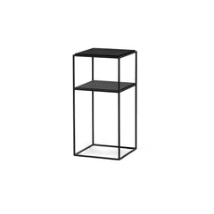Lime sängbord 34x34 cm svartbetsad ask/svart metallunderrede
