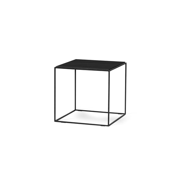 Lime soffbord 50x50 cm svartbetsad ask/svart metallunderrede