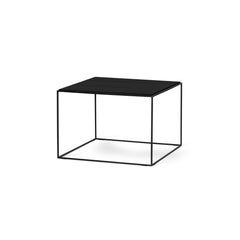 Lime soffbord 70x70 cm svartbetsad ask/svart metallunderrede