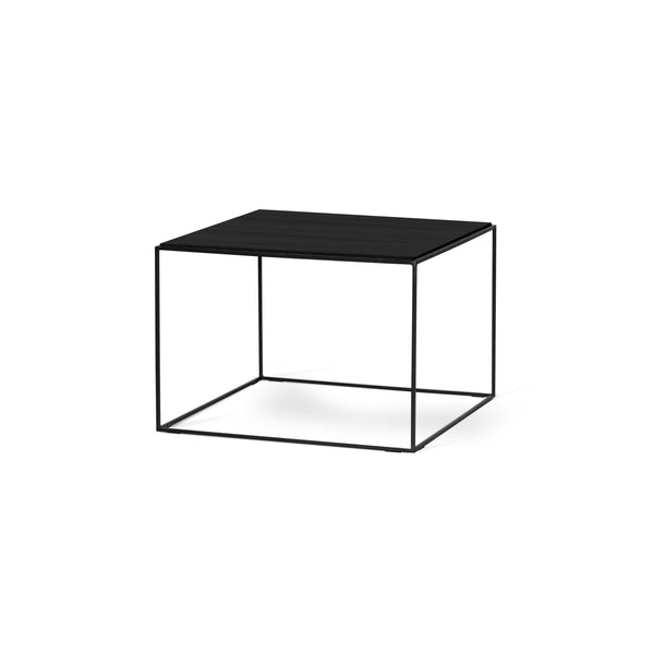 Lime soffbord 70x70 cm svartbetsad ask/svart metallunderrede