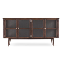 Löderup sideboard vitrin 4 glasdörrar rökbetsad ek