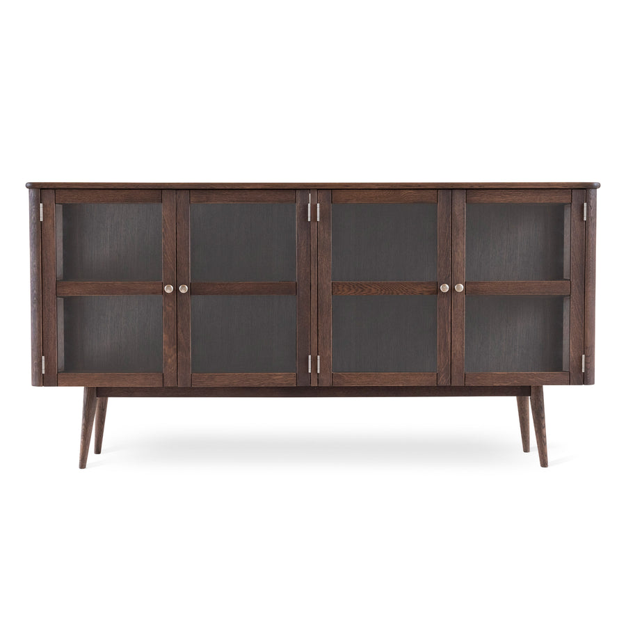 Löderup sideboard vitrin 4 glasdörrar rökbetsad ek