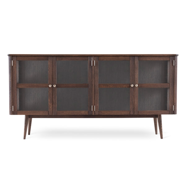Löderup sideboard vitrin 4 glasdörrar rökbetsad ek