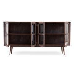 Löderup sideboard vitrin 4 glasdörrar rökbetsad ek