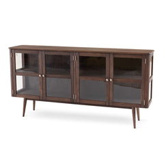 Löderup sideboard vitrin 4 glasdörrar rökbetsad ek
