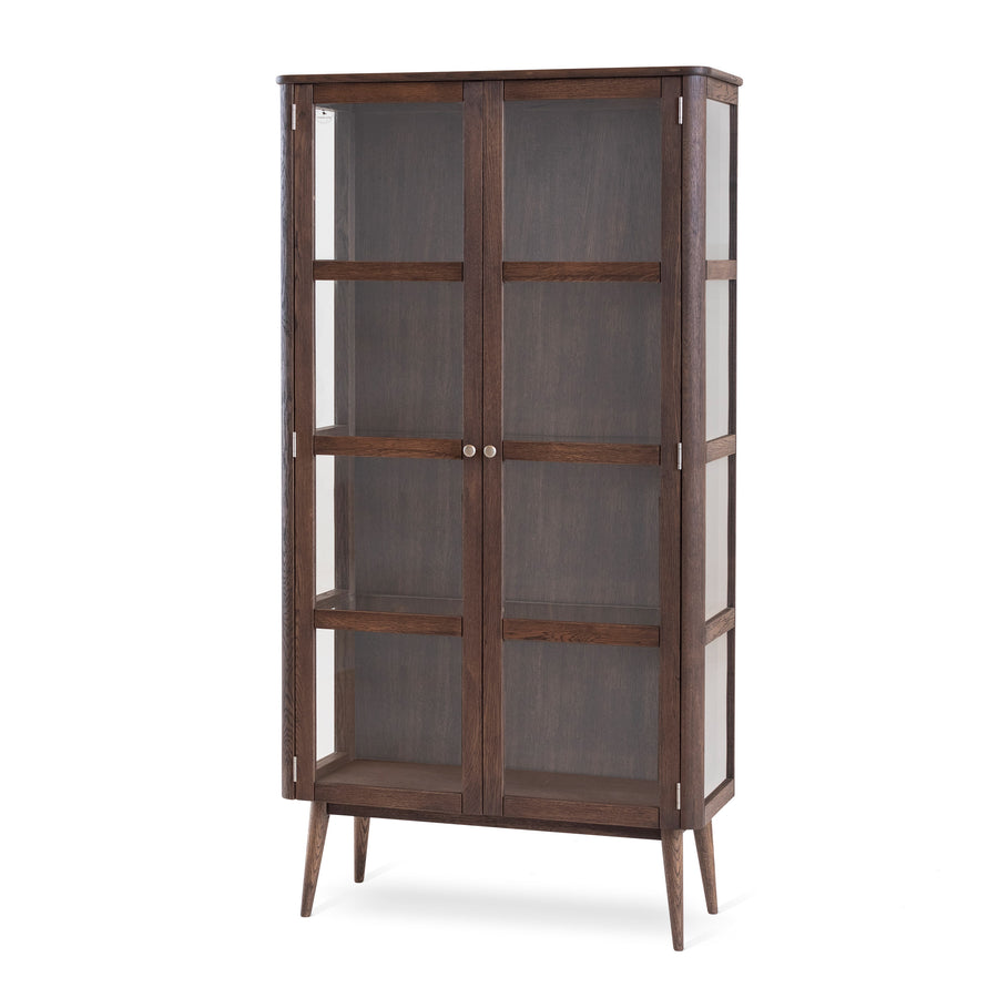 Löderup vitrinskåp 2 glasdörrar rökbetsad ek