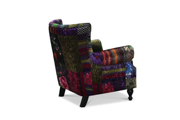 London chesterfield fåtölj tyg Anna patch