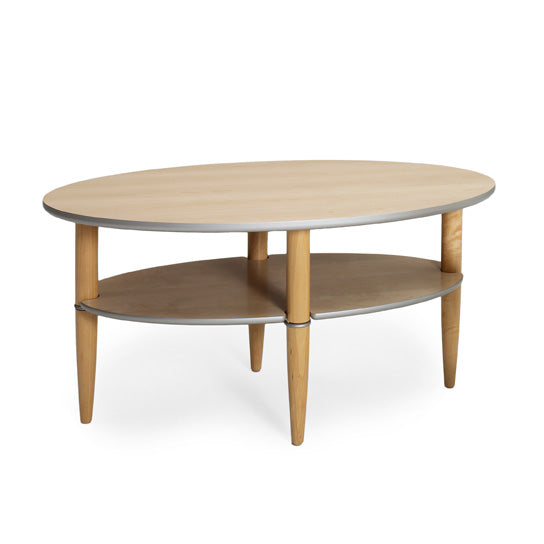 Madrid soffbord björk/silverkant 110x70 cm