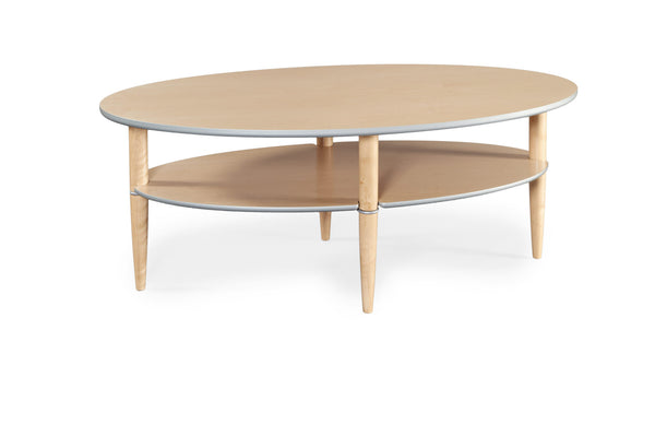 Madrid soffbord björk/silverkant 140x80 cm