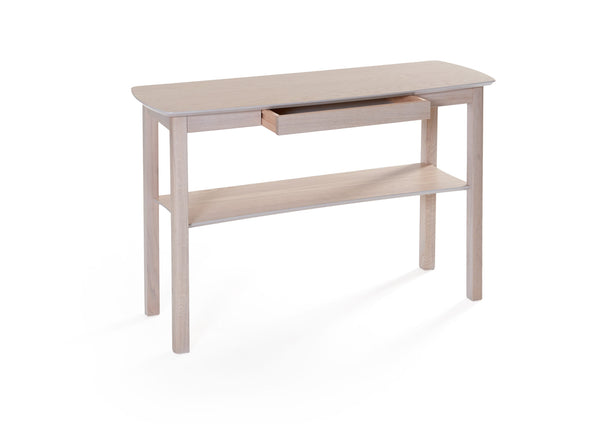 Marathon sidobord med låda vitpigmenterad ek 115x40 cm