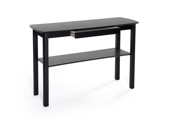 Marathon sidobord med låda svartbetsad ek 115x40 cm