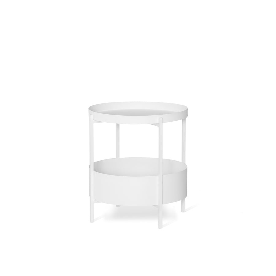 Milano brickbord runt 50 cm vit metall