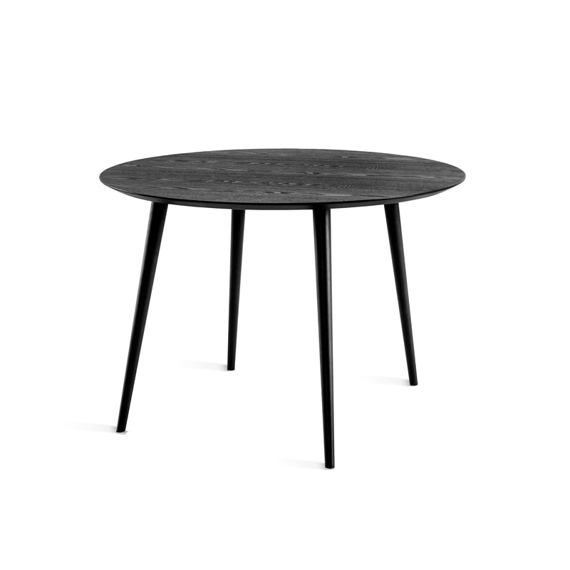 Miles matbord runt 110 cm svartbetsad ask, 4 ben svart trä