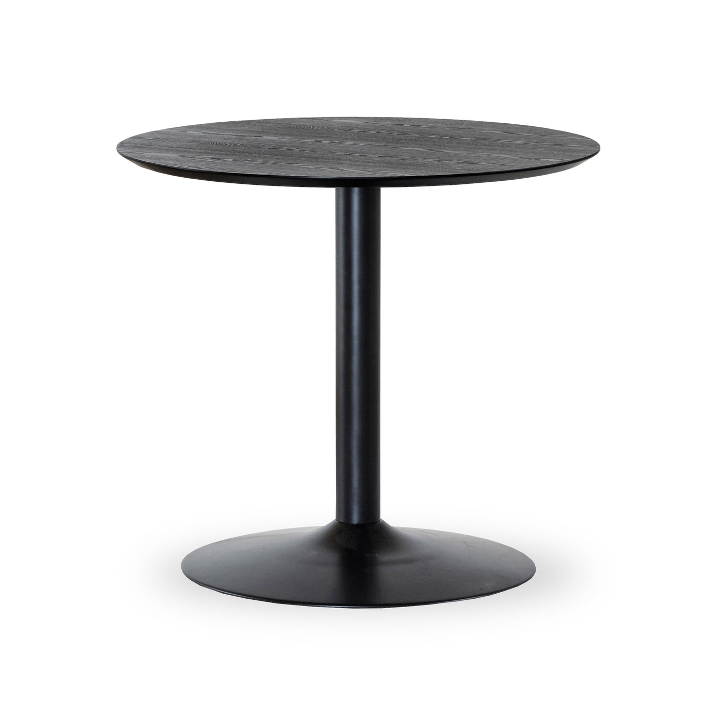 Miles matbord runt 80 cm svartbetsad ask, svart trumpetfot