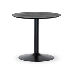 Miles matbord runt 80 cm svartbetsad ask, svart trumpetfot