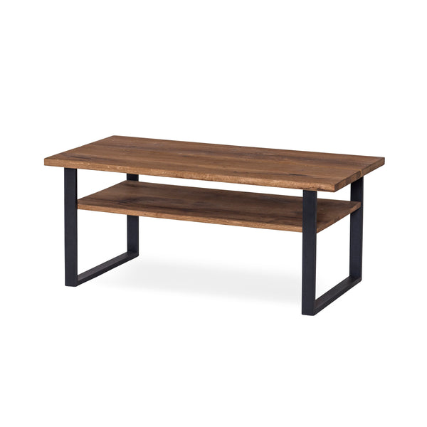 Narvik soffbord oljad vildek, svart metallunderrede